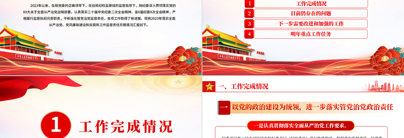 局纪委2023年监督责任履职情况报告PPT优质简约纪检监察总结模板
