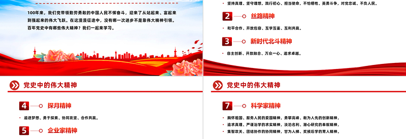党史中的伟大精神PPT党政风华美从百年党史中感悟共产党人的精神谱系党课