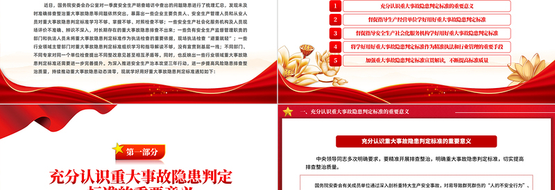 关于学好用好重大事故隐患判定标准的通知PPT优质简约安全生产课件