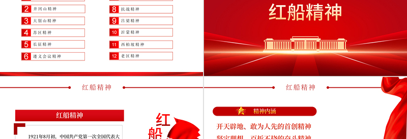 弘扬革命精神牢记使命担当PPT党政风庆祝中国共产党成立101周年专题党史学习教育党课PPT模板