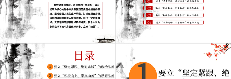白色精美简约廉政党建风政治品德党员领导干部要立好“四德”ppt含文档