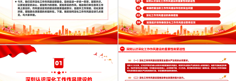 在深化工作作风建设部署会议上的讲话PPT模板