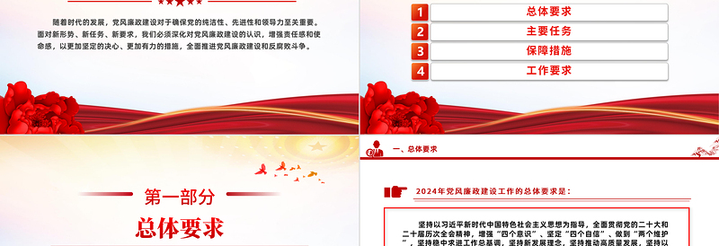 2024年党风廉政建设工作计划PPT党政风简约全面推进党风廉政建设和反腐败斗争微党课