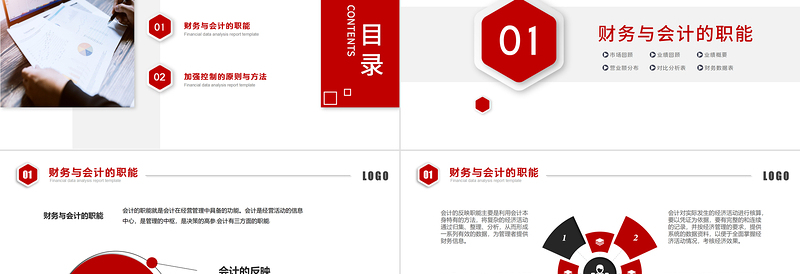 2021会计财务管理培训财务汇报党政风简约商务PPT模板