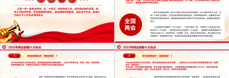2025两会前瞻十大热点PPT精品关注两会聚焦民生专题课件