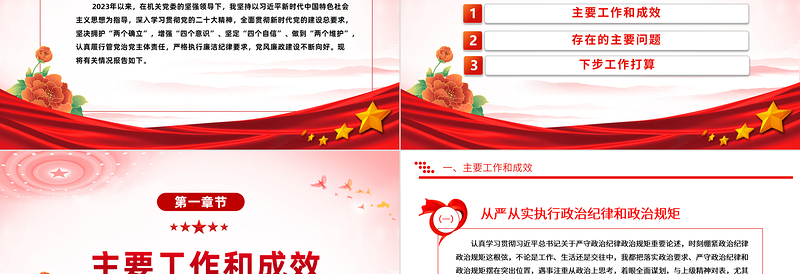 2023年党支部书记个人述职述责述廉报告PPT模板