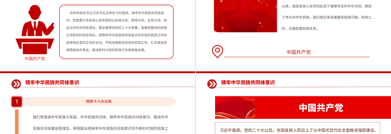党的民族工作PPT党政风简约铸牢中华民族共同体意识推进新时代党的民族工作高质量发展课件