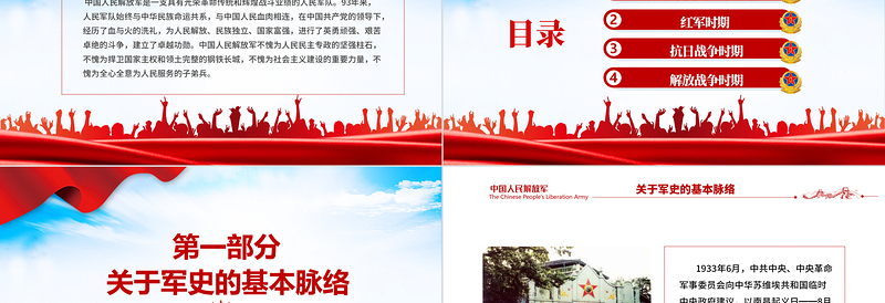2021中国人民解放军发展简史PPT八一建军节主题政治教育国防教育培训专题党课PPT