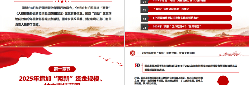 两新政策落地成效和2025年最新部署PPT简约风扩大内需课件