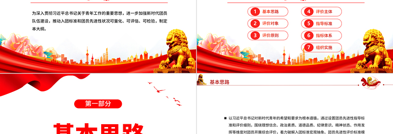 2022新时代共青团员先进性评价指导大纲PPT简约党政风团员先进性指导标准和评价细致团建课件