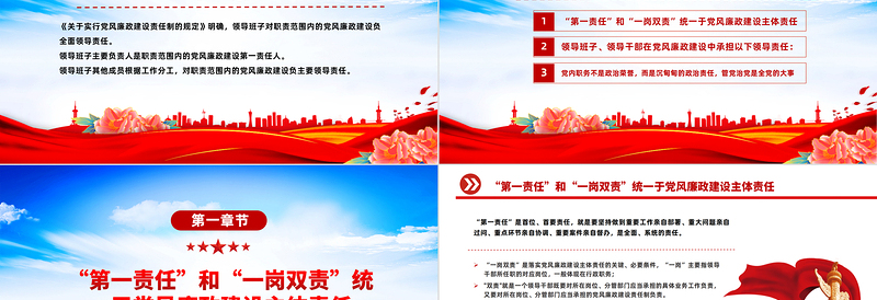 如何区分“第一责任”和“一岗双责”PPT党政风实用基层党支部辅导培训党建微课堂