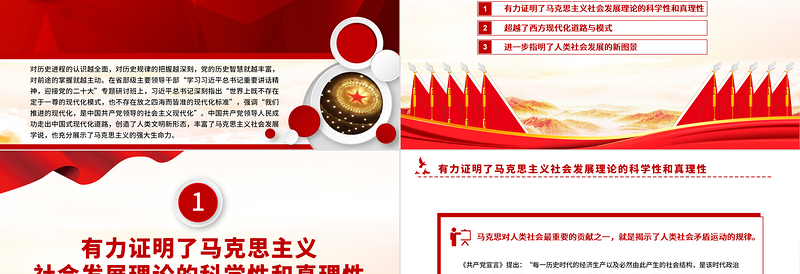 2022中国共产党对马克思主义社会发展理论的丰富和发展PPT党建风基层党委党支部干部学习教育专题党课PPT