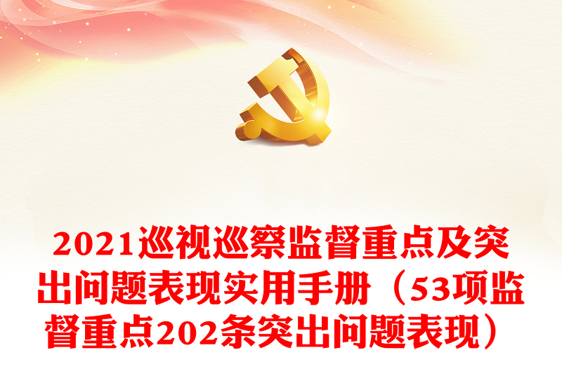 2021巡视巡察监督重点及突出问题表现实用手册(53项监督重点202条突出问题表现)