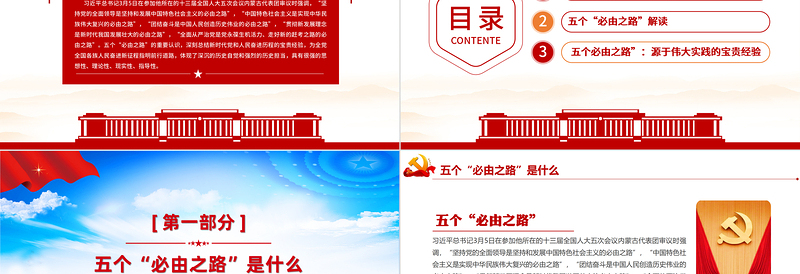 五个必由之路PPT党政风精美深刻认识五个必由之路奋进新的历史征程党课PPT