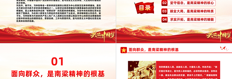 南梁精神的丰富内涵PPT党政风简约传承南梁精神汲取奋进力量党课PPT