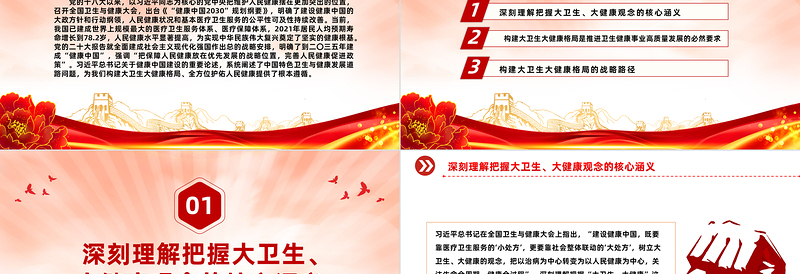 构建大卫生大健康格局全方位护佑人民健康PPT简约风学习关于健康中国建设的重要论述课件