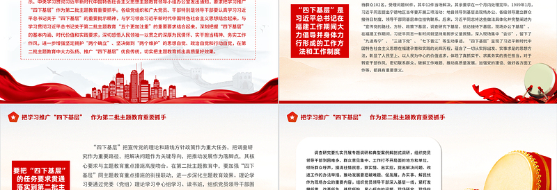 学好用好四下基层PPT党政风实用学好主题教育走好新时代党的群众路线党课下载