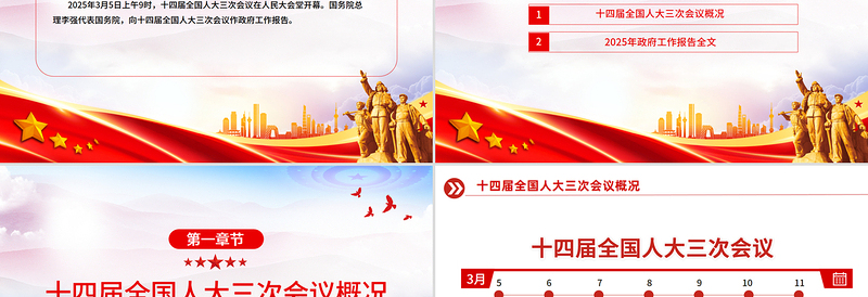 2025年政府工作报告全文PPT党政风优质聚焦两会关注民生主题党课课件