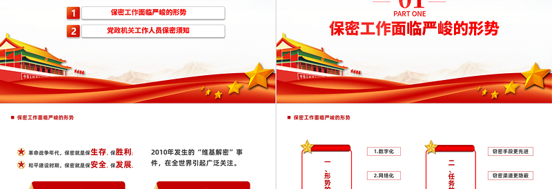 2023党政机关保密须知PPT党政风党史党建党课培训微党课PPT模板下载