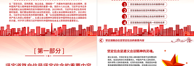 2023弘扬遵义会议精神 坚定道路自信PPT精品风党员干部学习教育专题党课PPT