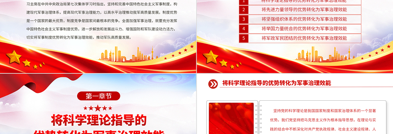 2023将军事制度优势转化为军事治理效能PPT精品风党员干部学习教育专题党课PPT