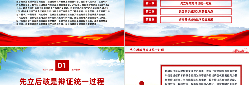 在先立后破中加快数字经济发展PPT优质风2024年经济工作要求课件模板