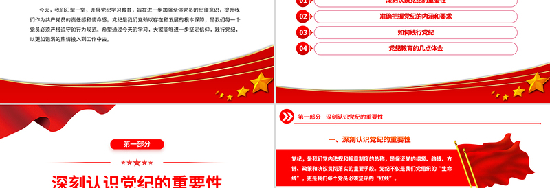 坚定信仰践行党纪PPT精美简约党纪学习教育专题党课