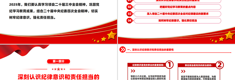 树牢纪律意识强化责任担当PPT2025年第一季度专题党课PPT