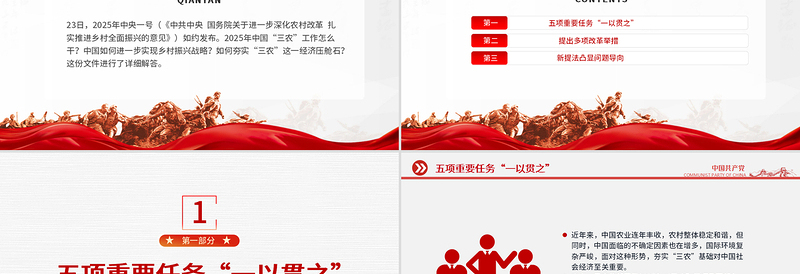 2025中央一号文件中的“一以贯之”和改革举措PPT下载