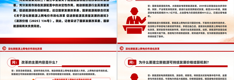 2025深化新能源上网电价市场化改革问答PPT下载