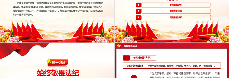 让遵规守纪内化于心外化于行PPT党政风简约党员干部党纪学习教育课件
