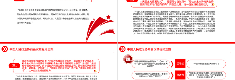 2023中国人民政治协商会议章程修正案PPT党政风优质风中国人民政治协商会议章程修正案解读党建党课PPT