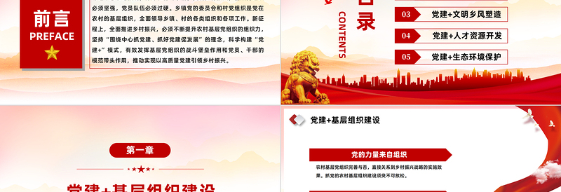 以“党建 +”模式高质量引领乡村振兴PPT党政风实用围绕中心抓党建抓好党建促发展党课PPT