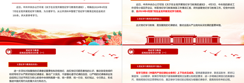 党纪学习教育应知应会知识100条(一)PPT党政风党的纪律建设辅导课件