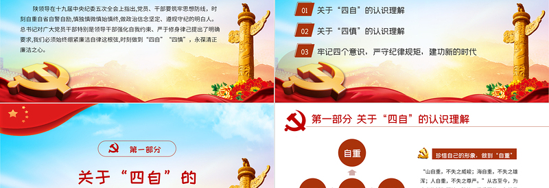 2021坚持四自四慎严守纪律规矩PPT党政风廉政建设党课PPT