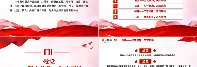 党政风优质爱党忧党护党兴党争做新时代合格党员PPT党课