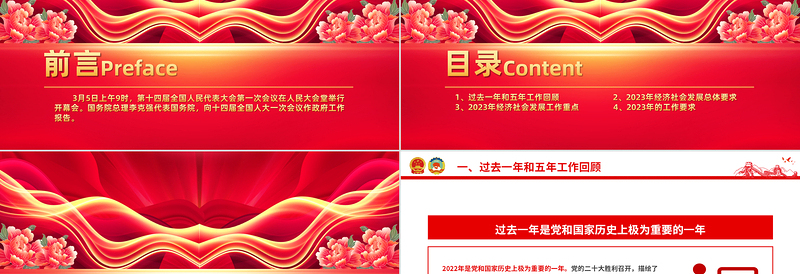 2023两会政府工作报告PPT精品铆足干劲开新局团结奋斗再出发党课PPT