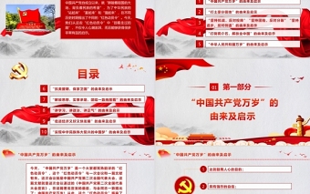 2021中国共产党百年历史上的“党政风动员令”PPT重温口号回望历史党史学习教育专题党课下载