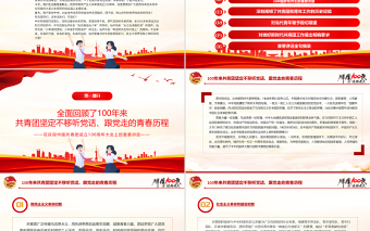 红色精美在庆祝中国共产主义青年团成立100周年大会上的讲话精神解读团课