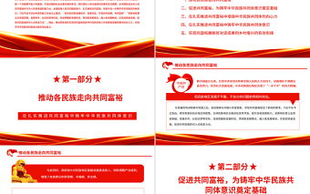 在扎实推进共同富裕中铸牢中华民族共同体意识PPT党政风精美风党员干部学习教育专题党课