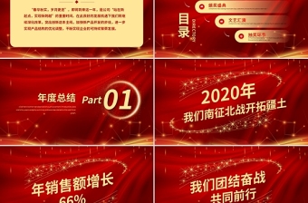 共赢2021牛年党政风精美年会表彰大会颁奖典礼动态PPT模板