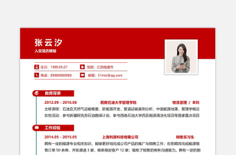 党政风实用入党积极分子个人简历模板下载