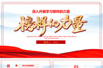 榜样的力量PPT党政风精美深入开展学习榜样不忘初心牢记使命做合格党员党课PPT