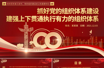 抓好党的组织体系建设PPT党政风精美建强上下贯通执行有力的组织体系党支部学习党课PPT