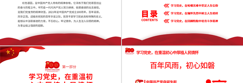 2021在学习党史中汲取奋进的力量PPT党政风建党100周年迎七一系列党课PPT