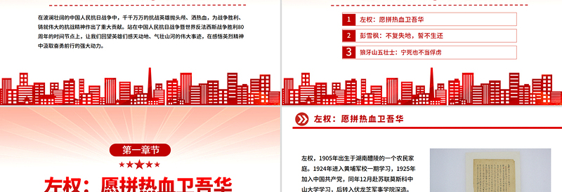 大气简洁抗日战场上的铁血忠魂PPT抗战胜利80周年专题党课