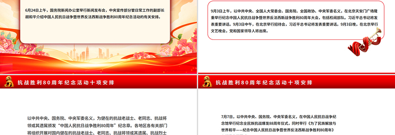 2025年抗战胜利80周年纪念活动十项安排PPT课件