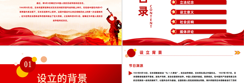 精品纪念抗战胜利80周年PPT红色精美风中国人民抗日战争胜利纪念日课件