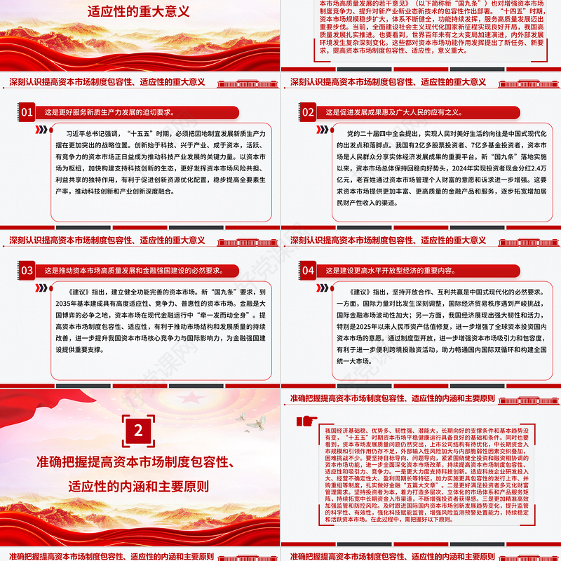 简洁风提高资本市场制度的包容性适应性PPT二十届四中全会系列学习课件下载
