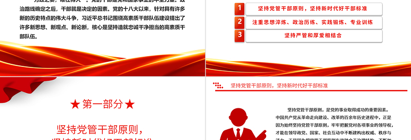 2023党的干部是党和国家事业的中坚力量ppt优质党政风坚持造就忠诚干净担当的高素质干部队伍党组织党员党建专题党课PPT